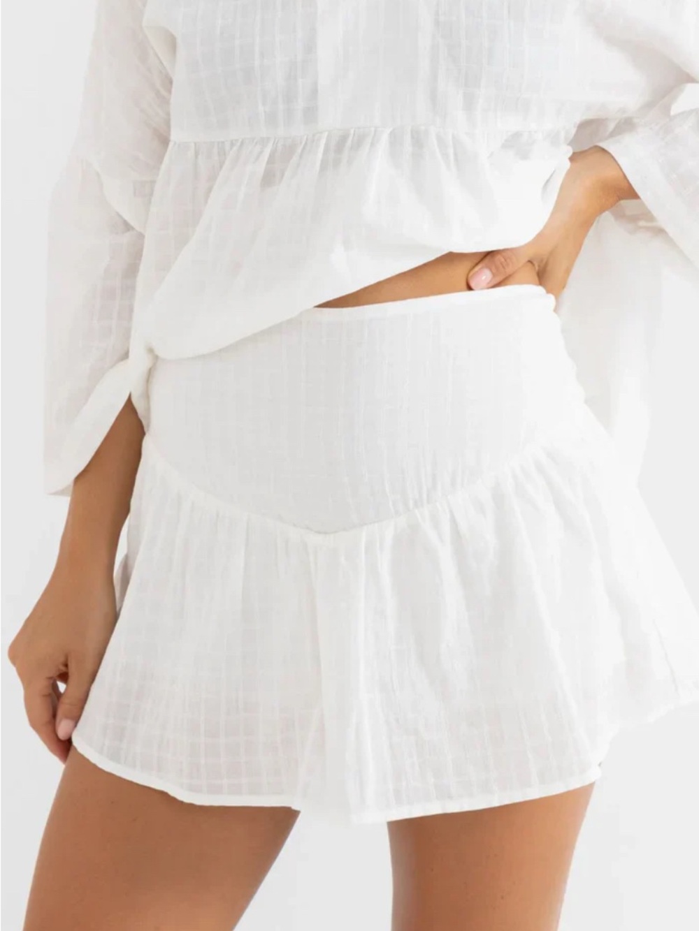 Rhythm Taggie Frill Skort White
